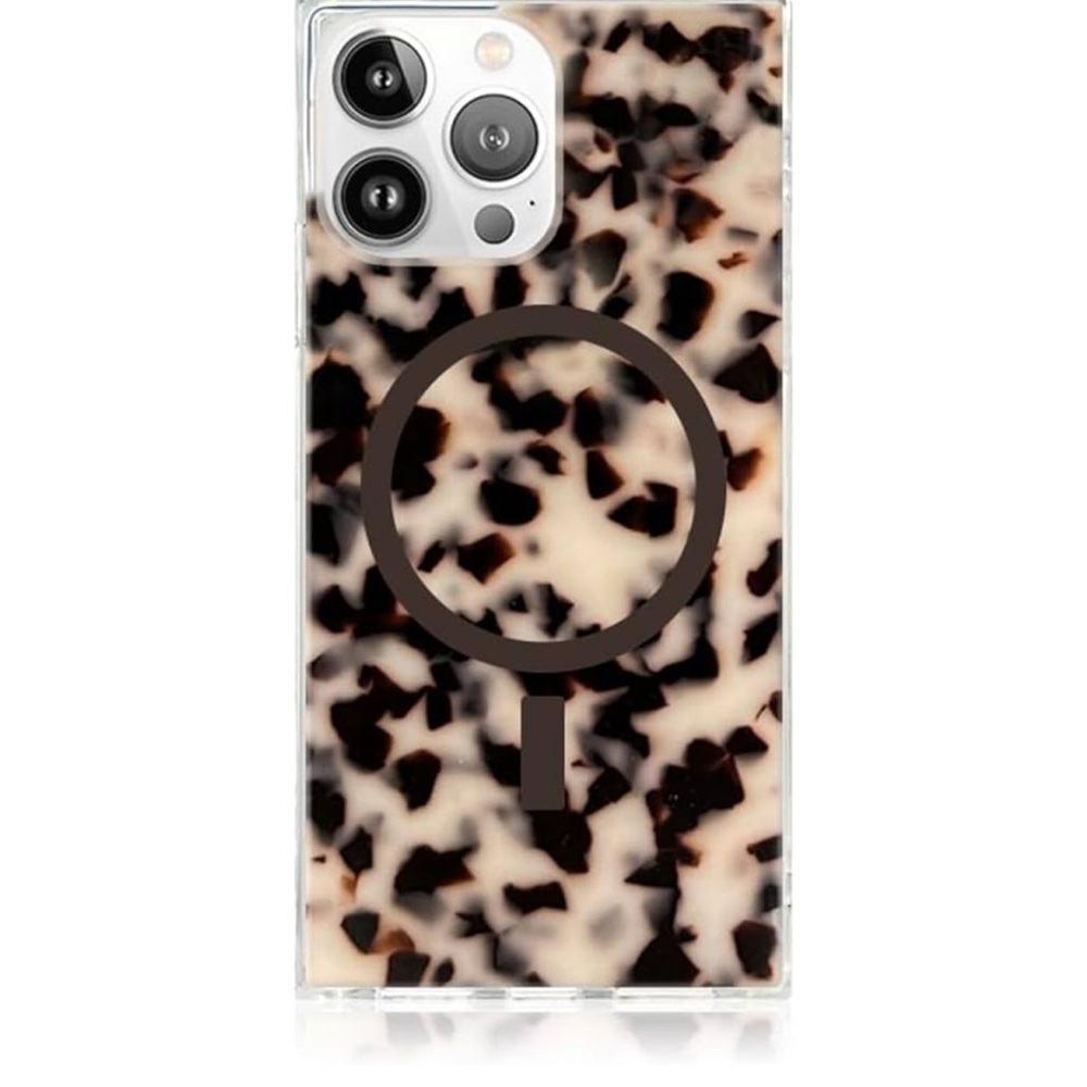 Blonde Tortoiseshell “Flaunt” square Phone Case with MagSafe iPhone 15 pro